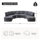 Aeris Modern Curved Sectional Sofa Set