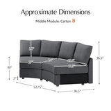 Aeris Modern Curved Sectional Parts & Components