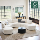 Aeris 138" Modern Curved Sectional Couch & Sofa With Curved Aesthetic