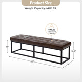 Rosana Multifunctional Use Genuine Leather Top Cushion Bench