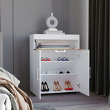 Belton Shoe Rack with Double Doors and Interior Shelves, Freestanding Footwear Storage Cabinet for Entryways, Bedrooms, and Closets, Stylish and Modern Shoe Organizer