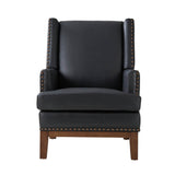 Rosa Genuine Leather Mid-Century Modern Style Accent Chair