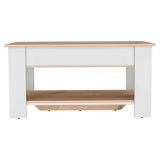 Tuhome Austin Storage Table with Liftable Top Compartment, Extendable Table Shelf, Lower Shoe Rack Shelf, Modern Entryway and Living Room Organizer, Functional Storage Furniture with Clean Contemporary Design