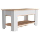 Tuhome Austin Storage Table with Liftable Top Compartment, Extendable Table Shelf, Lower Shoe Rack Shelf, Modern Entryway and Living Room Organizer, Functional Storage Furniture with Clean Contemporary Design