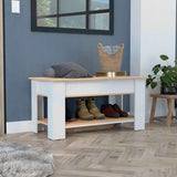 Tuhome Austin Storage Table with Liftable Top Compartment, Extendable Table Shelf, Lower Shoe Rack Shelf, Modern Entryway and Living Room Organizer, Functional Storage Furniture with Clean Contemporary Design