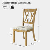 Amaya Rustic Modern Farmhouse Solid Wood Dining Chair-Set of 2