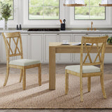 Amaya Rustic Modern Farmhouse Solid Wood Dining Chair-Set of 2