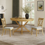 Amaya Rustic Modern Farmhouse Solid Wood Dining Chair-Set of 2