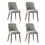 Zara Dining Chair Set of 2/4/6: Curved Backrest, Natural Wood Legs & Comfortable Cushion