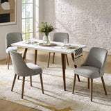 Zara Dining Chair Set of 2/4/6: Curved Backrest, Natural Wood Legs & Comfortable Cushion