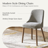 Zara Dining Chair Set of 2/4/6: Curved Backrest, Natural Wood Legs & Comfortable Cushion