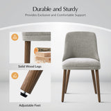Zara Dining Chair Set of 2/4/6: Curved Backrest, Natural Wood Legs & Comfortable Cushion