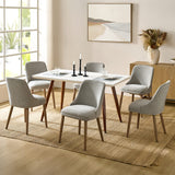 Zara Dining Chair Set of 2/4/6: Curved Backrest, Natural Wood Legs & Comfortable Cushion