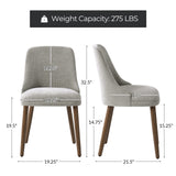 Zara Dining Chair Set of 2/4/6: Curved Backrest, Natural Wood Legs & Comfortable Cushion