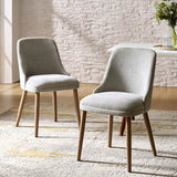 Zara Dining Chair Set of 2/4/6: Curved Backrest, Natural Wood Legs & Comfortable Cushion