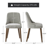 Zara Dining Chair Set of 2/4/6: Curved Backrest, Natural Wood Legs & Comfortable Cushion