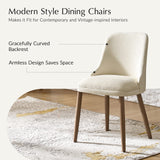 Zara Dining Chair Set of 2/4/6: Curved Backrest, Natural Wood Legs & Comfortable Cushion