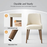 Zara Dining Chair Set of 2/4/6: Curved Backrest, Natural Wood Legs & Comfortable Cushion