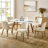 Zara Dining Chair Set of 2/4/6: Curved Backrest, Natural Wood Legs & Comfortable Cushion