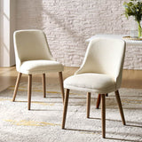 Zara Dining Chair Set of 2/4/6: Curved Backrest, Natural Wood Legs & Comfortable Cushion