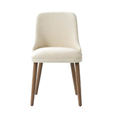 Zara Dining Chair Set of 2/4/6: Curved Backrest, Natural Wood Legs & Comfortable Cushion
