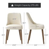 Zara Dining Chair Set of 2/4/6: Curved Backrest, Natural Wood Legs & Comfortable Cushion