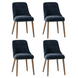 Zara Dining Chair Set of 2/4/6: Curved Backrest, Natural Wood Legs & Comfortable Cushion
