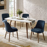Zara Dining Chair Set of 2/4/6: Curved Backrest, Natural Wood Legs & Comfortable Cushion