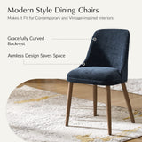 Zara Dining Chair Set of 2/4/6: Curved Backrest, Natural Wood Legs & Comfortable Cushion