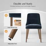 Zara Dining Chair Set of 2/4/6: Curved Backrest, Natural Wood Legs & Comfortable Cushion