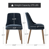 Zara Dining Chair Set of 2/4/6: Curved Backrest, Natural Wood Legs & Comfortable Cushion