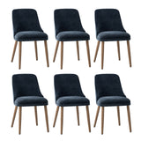 Zara Dining Chair Set of 2/4/6: Curved Backrest, Natural Wood Legs & Comfortable Cushion