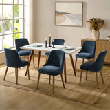 Zara Dining Chair Set of 2/4/6: Curved Backrest, Natural Wood Legs & Comfortable Cushion