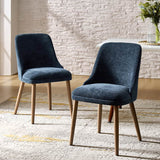 Zara Dining Chair Set of 2/4/6: Curved Backrest, Natural Wood Legs & Comfortable Cushion