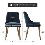 Zara Dining Chair Set of 2/4/6: Curved Backrest, Natural Wood Legs & Comfortable Cushion