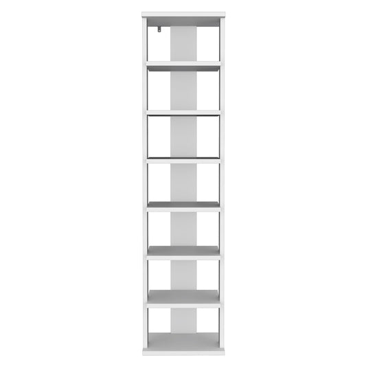 TUHOME Odesto 48.7-Inch Vertical Shoe Rack with Eight Tiers for Organized Footwear Storage, Slim Space-Saving Tower for Entryways, Bedrooms or Living Rooms, Compact Standalone or Stackable Solution for Daily Shoe Organization