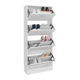 Inola 4 Door Shoe Rack Cabinet for Entryway and Home Storage, Space-Saving Shoe Organizer with Enclosed Design, Modern Style for Hallway or Bedroom Use
