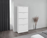 Inola 4 Door Shoe Rack Cabinet for Entryway and Home Storage, Space-Saving Shoe Organizer with Enclosed Design, Modern Style for Hallway or Bedroom Use