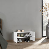 TUHOME Silpa Small Shoe Rack with Three Open Shelves and Compact Modern Design, Space-Saving Footwear Organizer for Entryways, Closets or Narrow Living Spaces, Functional Storage Solution for Everyday Shoes and Accessories