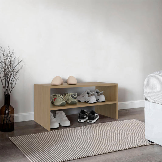 TUHOME Silpa Small Shoe Rack with Three Open Shelves and Compact Modern Design, Space-Saving Footwear Organizer for Entryways, Closets or Narrow Living Spaces, Functional Storage Solution for Everyday Shoes and Accessories