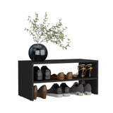 TUHOME Basic Two-Tier Stackable Shoe Rack with Spacious Shelving, Durable Structure for Footwear Organization, Space-Saving Design for Closets and Entryways, Ideal for Expanding Storage and Keeping Everyday Shoes Accessible