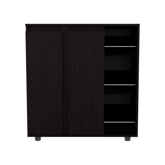 Houck Shoe Rack with 3 Side Tiers, Compact Storage for Shoes, Boots, and Accessories Organizer