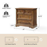 Monica 4-Drawer Solid Wood Nightstand with Built-in USB Ports(Optional Types)