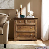 Monica 4-Drawer Solid Wood Nightstand with Built-in USB Ports(Optional Types)