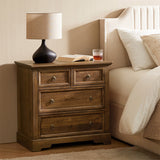 Monica 4-Drawer Solid Wood Nightstand with Built-in USB Ports(Optional Types)