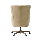 Jacinto Genuine Leather Office Chair-BEIGE