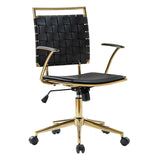 Amalia Modern Rattan Weaving Backrest Swivel Office Chair