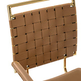 Amalia Modern Rattan Weaving Backrest Swivel Office Chair
