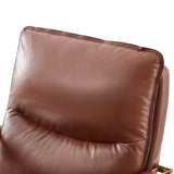 Brinna Genuine Leather Office Chair with 360-degree Swivel Wheels