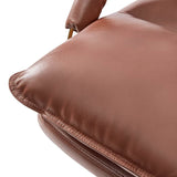 Brinna Genuine Leather Office Chair with 360-degree Swivel Wheels
